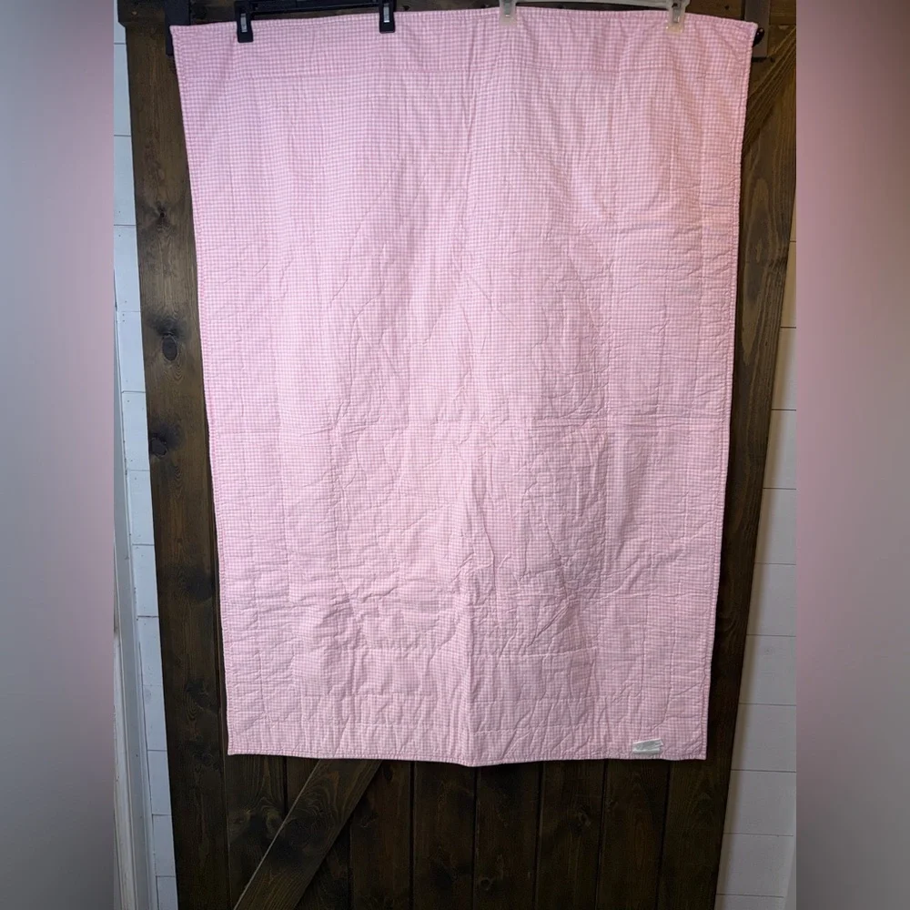Pottery Barn Kids Gray and Pink Animal Stack Quilt